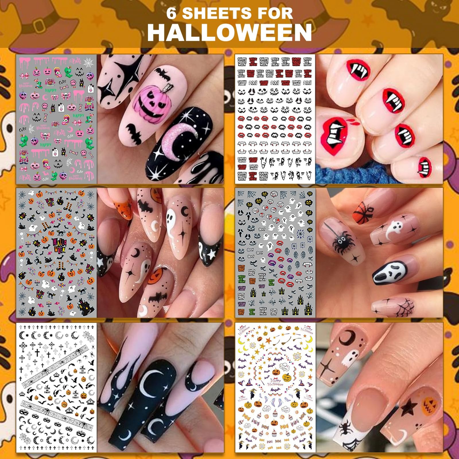 IDDFEVE 30 Sheets All Holiday Nail Art Stickers, Variety 6 Holiday, 30