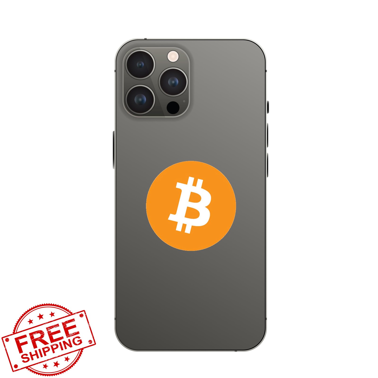 12 Pack Bitcoin Logo Stickers, BTC Crypto Vinyl Decal, 1"x1"