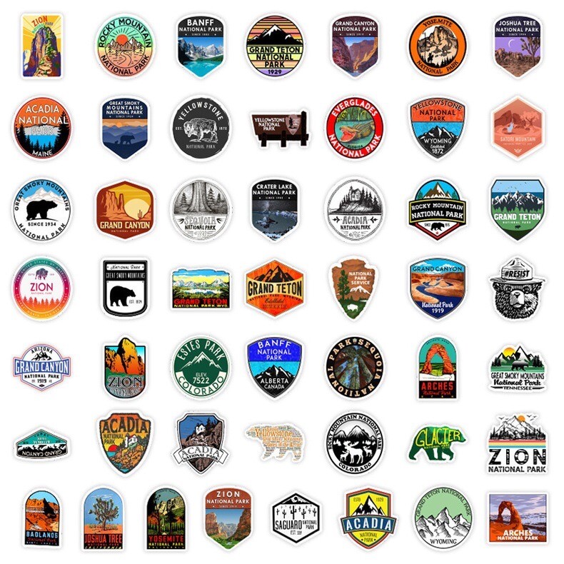 10 Random National Park Themed Stickers Nature Decal Laptop Binder Free Shipping
