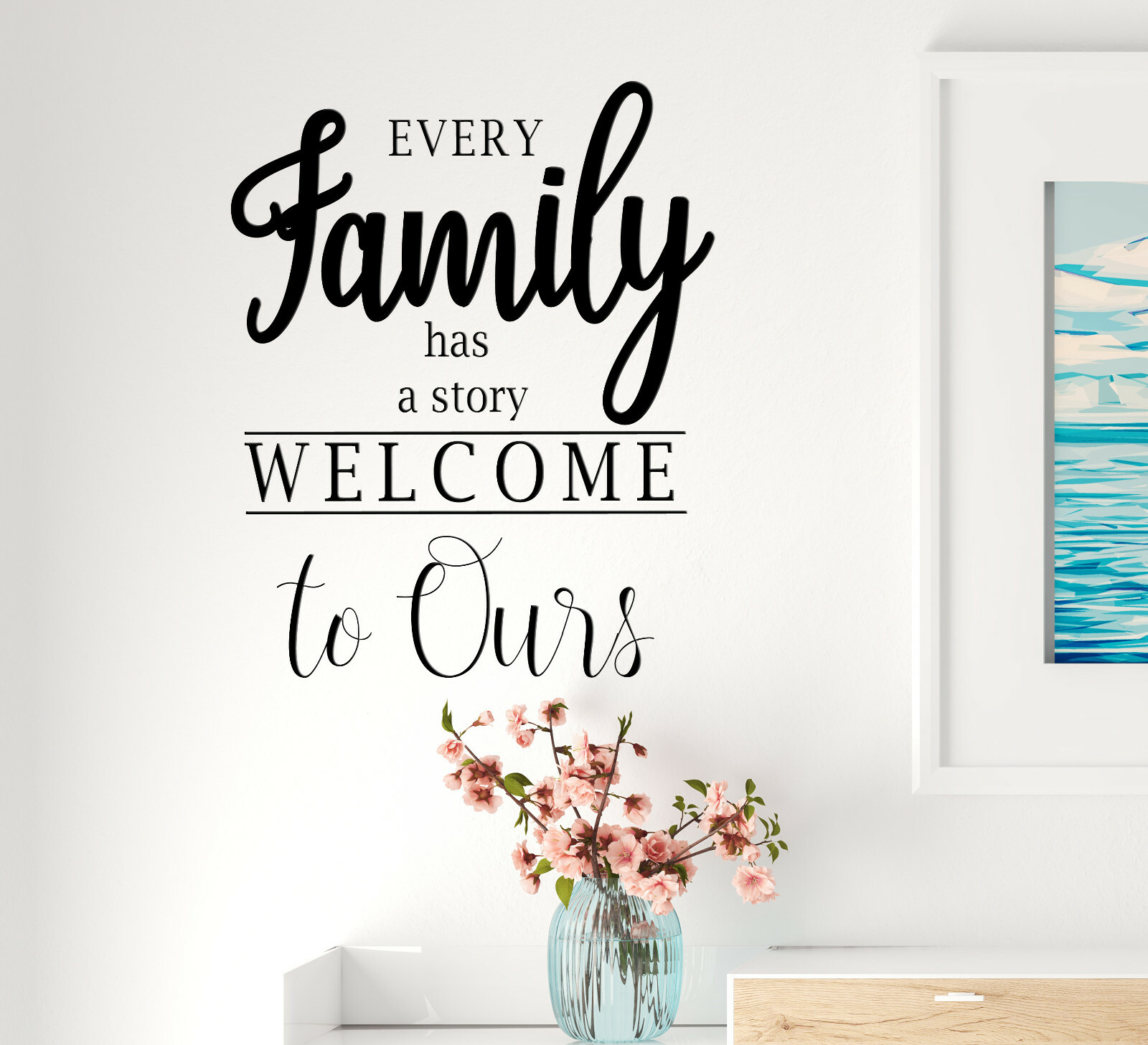 Vinyl Wall Decal Words Family Welcome Lettering Stickers 22.5 in x 17 in gz300