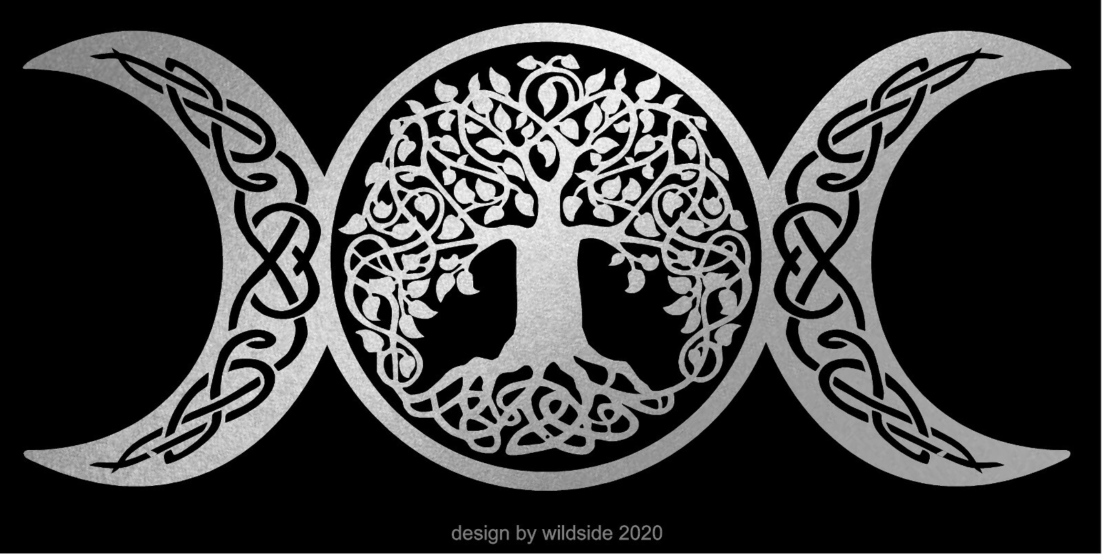 Triple Moon Goddess Decal Tree Of Life Wicca Pagan Witch vinyl altar sticker