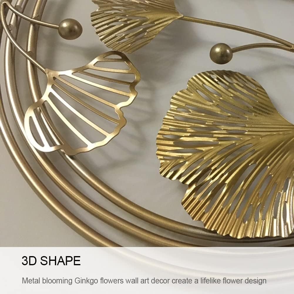 Elegant 3D Golden Ginkgo Leaf Wall Sculpture Set – Handmade Metal Art Decor