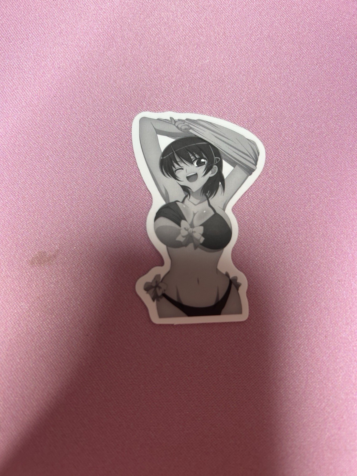 black and white waifu lewd stickers #14