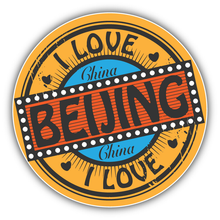 I Love Beijing City China Label Car Bumper Sticker Decal – "SIZES"