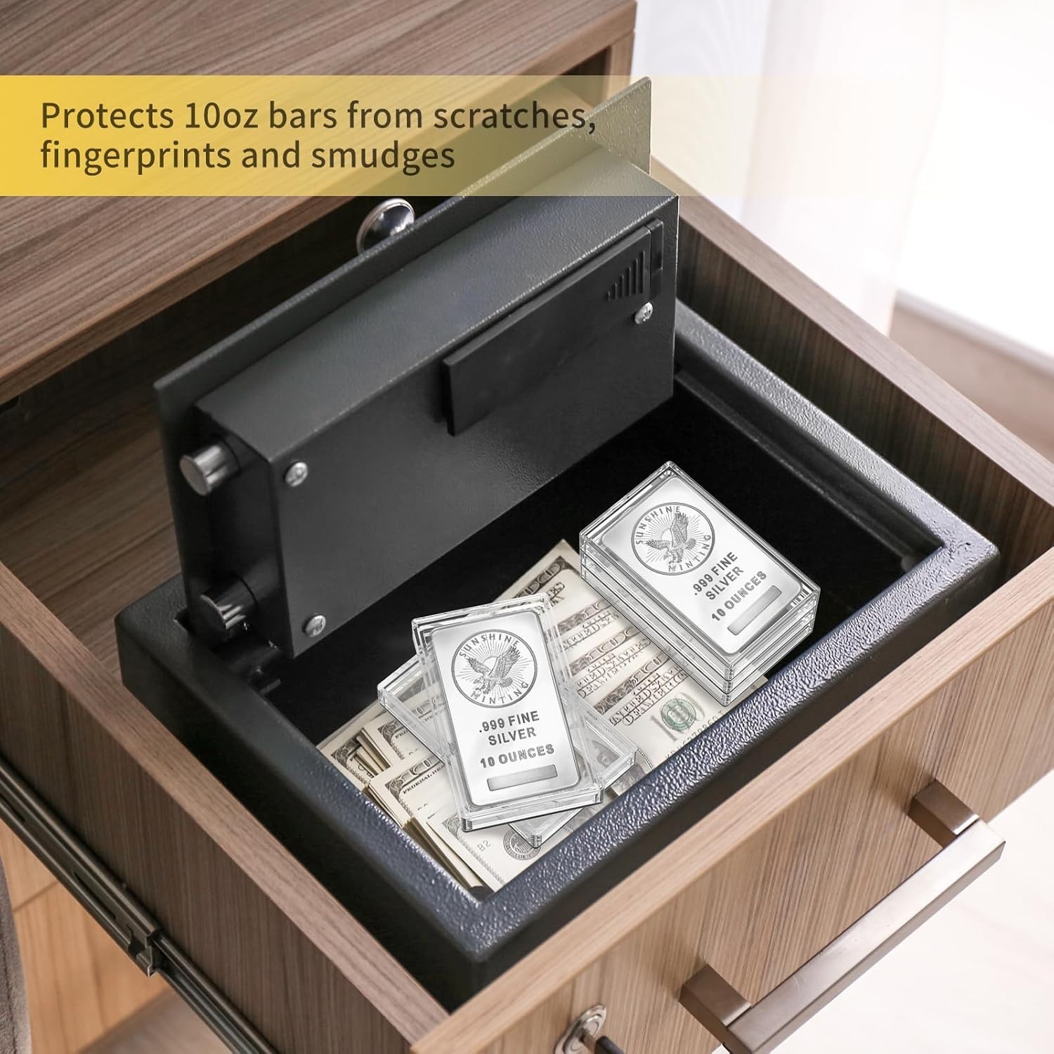 10Oz Silver Bar Holder – 5Pcs Capsule Storage Container for 10 Ounce Bars