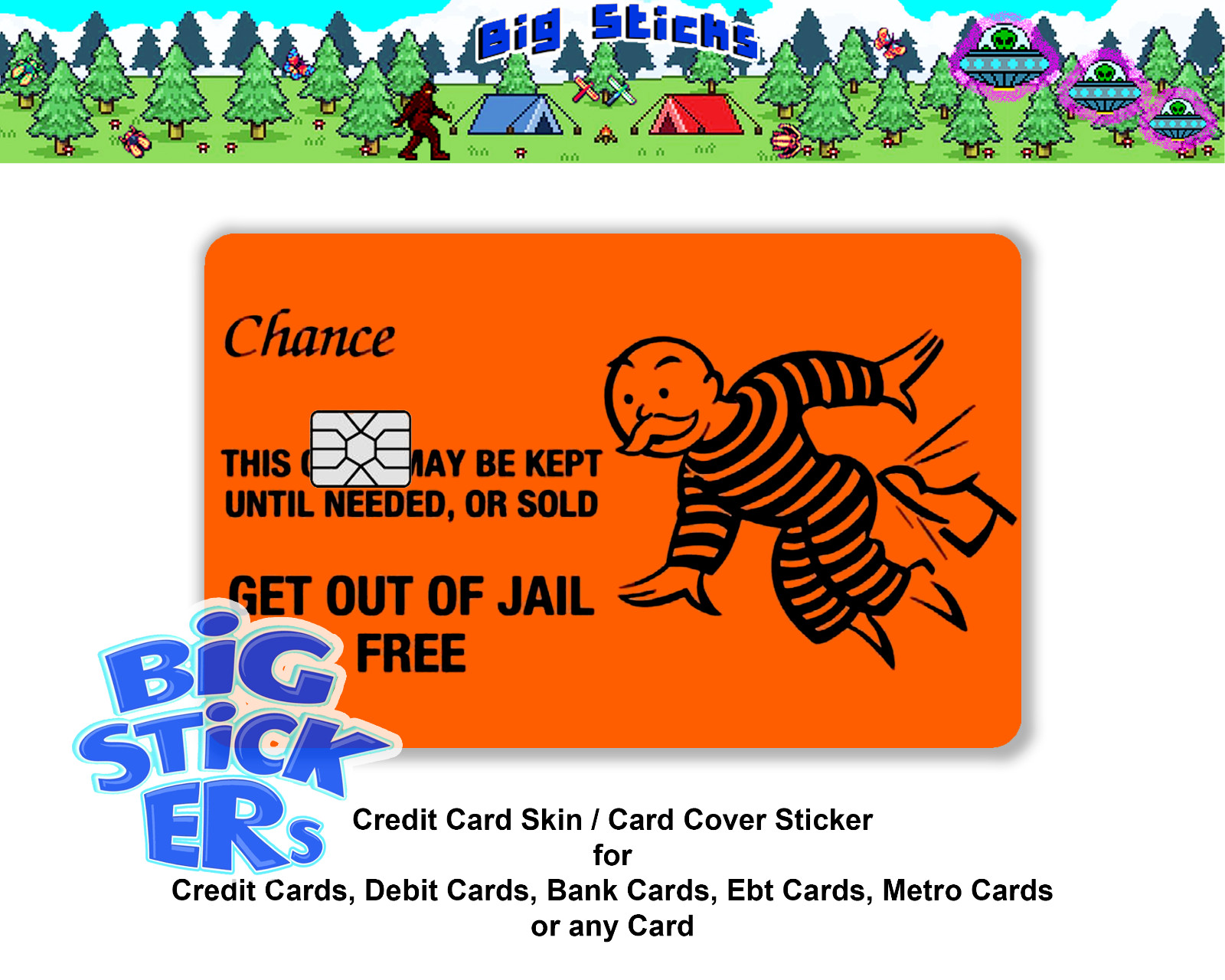 Get Out Of Jail Free Credit Card Skin Cover SMART Sticker ATM Card Sticker Decal