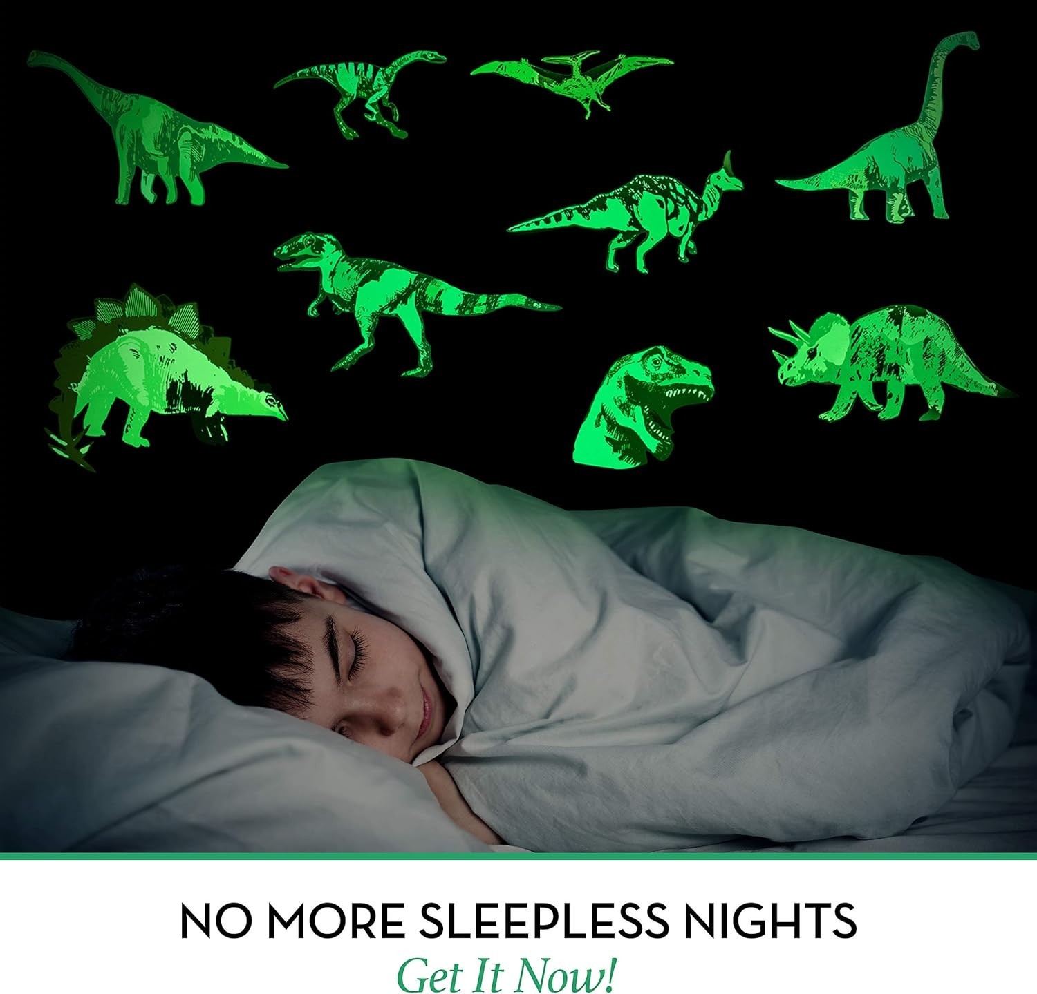 Dinosaur Wall Decals for Kids – Glow in The Dark, Removable Decor for Bedrooms