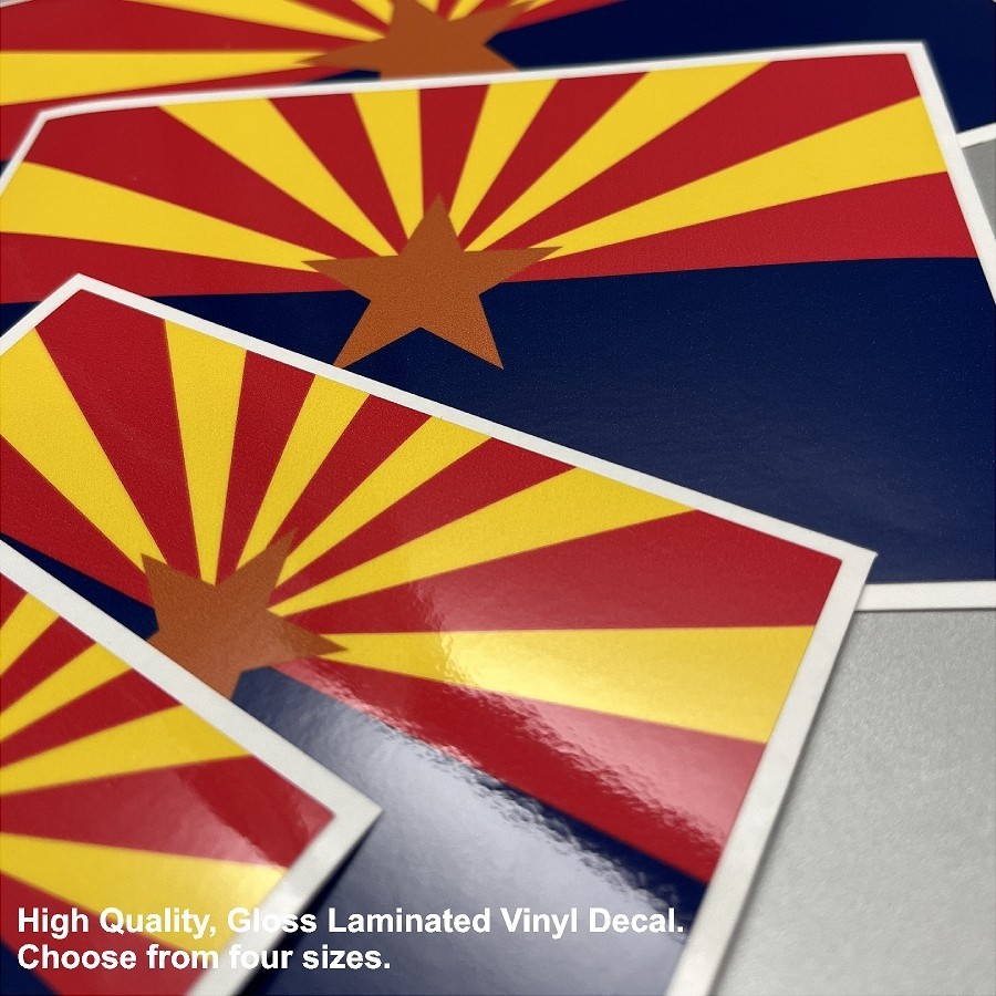 Flag of the State of Arizona Gloss Laminated Decal Sticker Choose Size