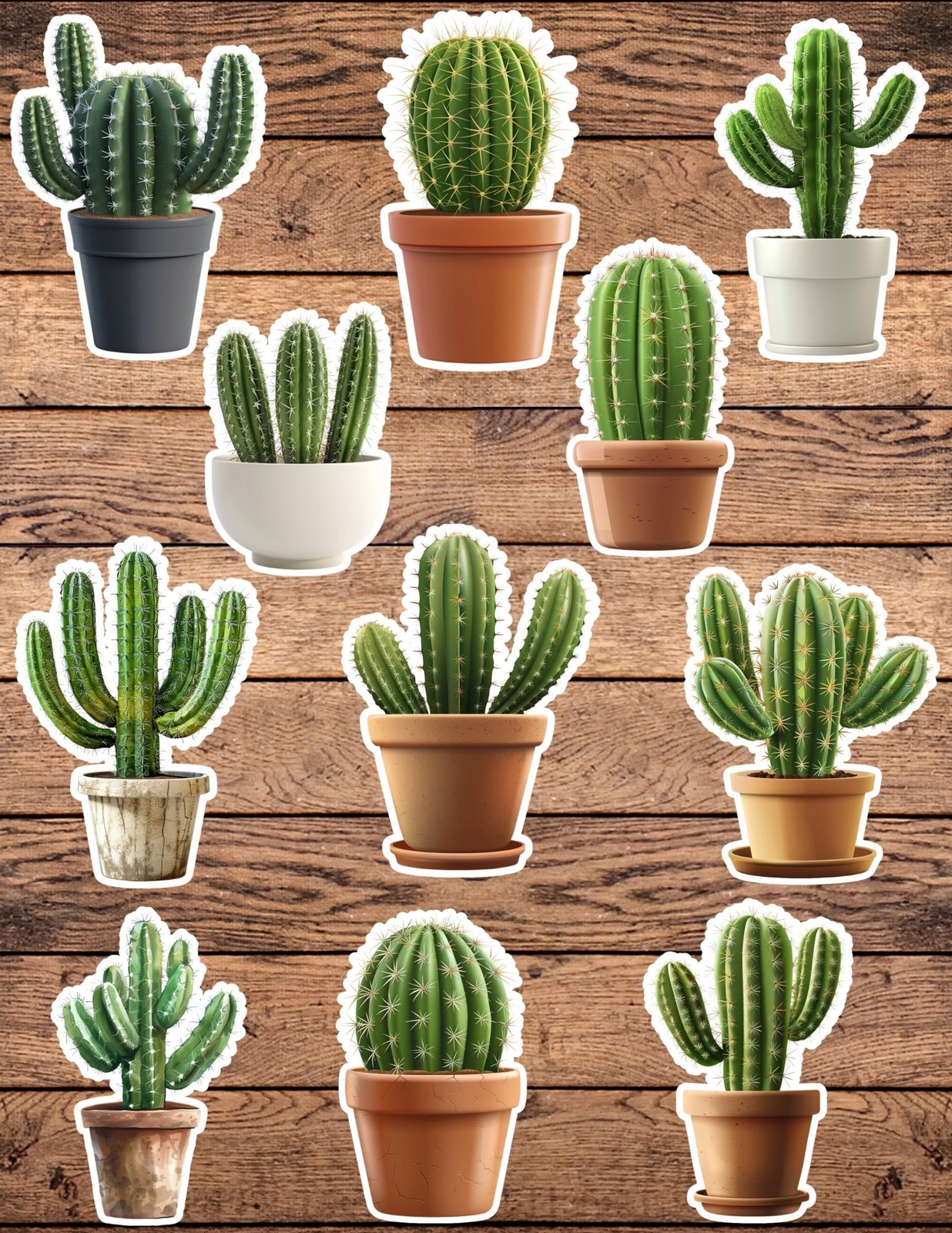 Cactus Sticker Set | Funny Stickers | Laptop Sticker | Water Bottle Sticker