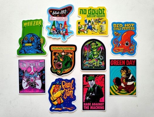 Alt 90s Bands Vinyl Sticker Pack Set 13 (10) NoDoubt AIC Sublime Blink STP RHCP