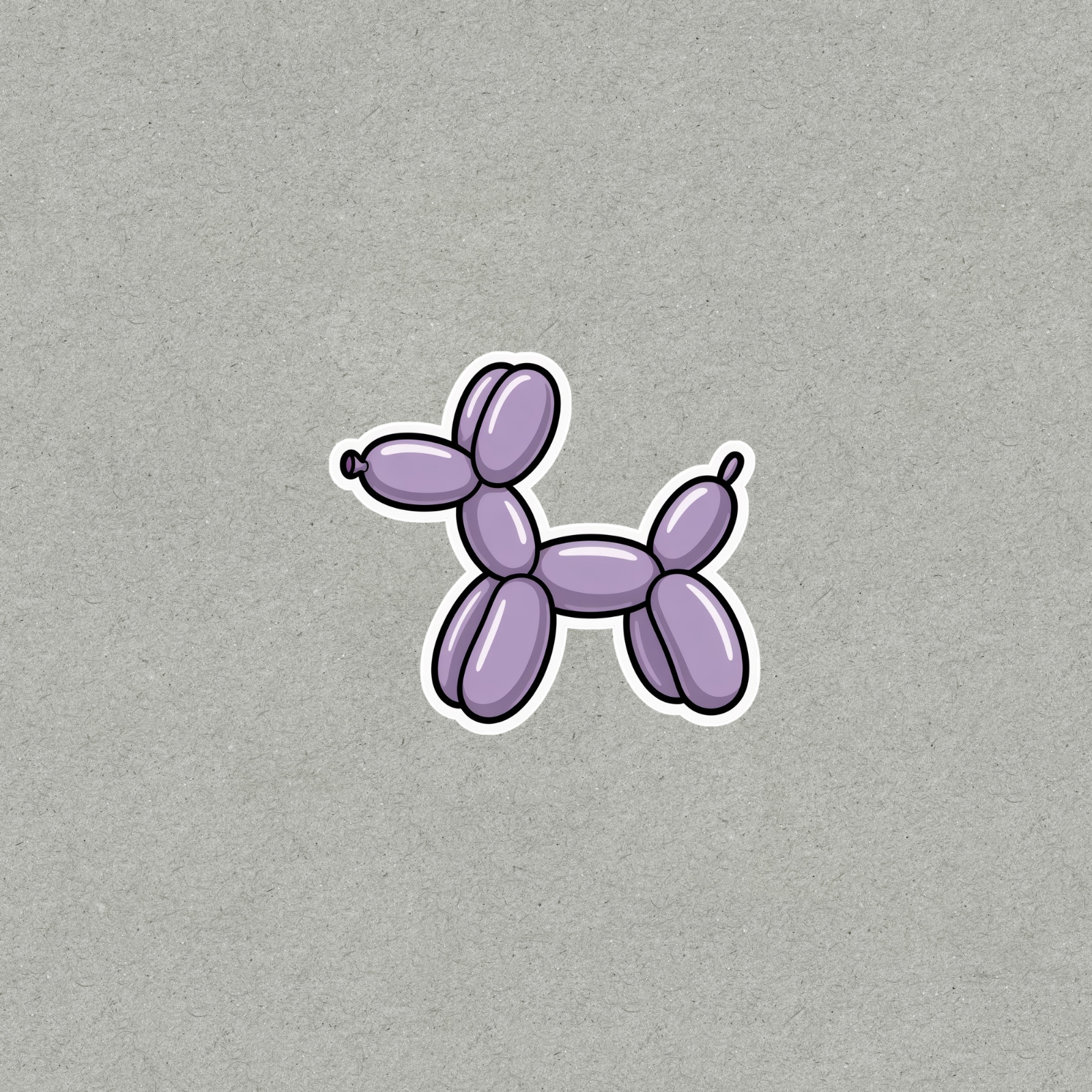Lavender Balloon Dog Sticker Cute Whimsical Decal #6124