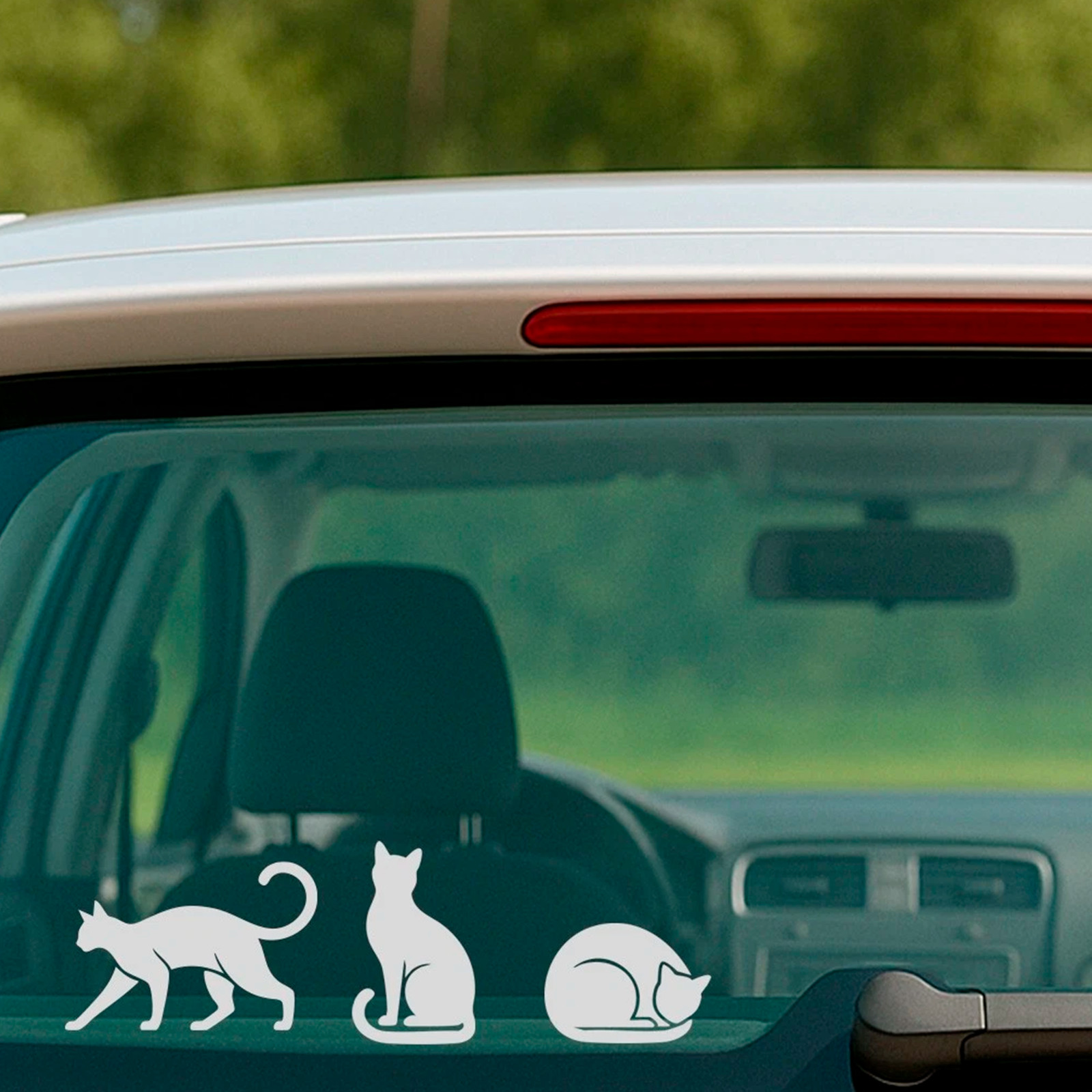10 Cat Silhouette Vinyl Decals 2×2 Each Minimalist Set White or Black Cute Cat