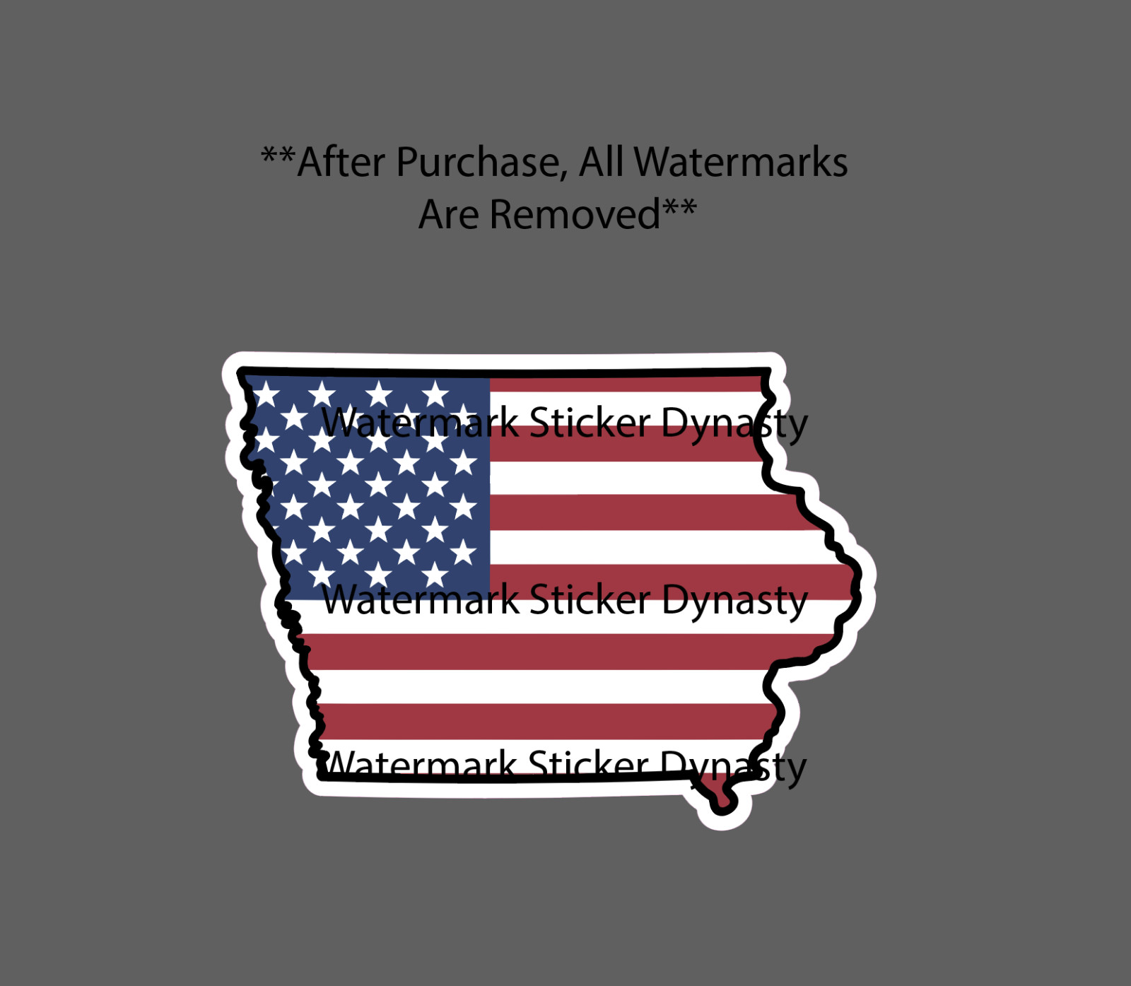 Iowa Sticker Waterproof Decal USA Flag America State Midwest Gift NEW