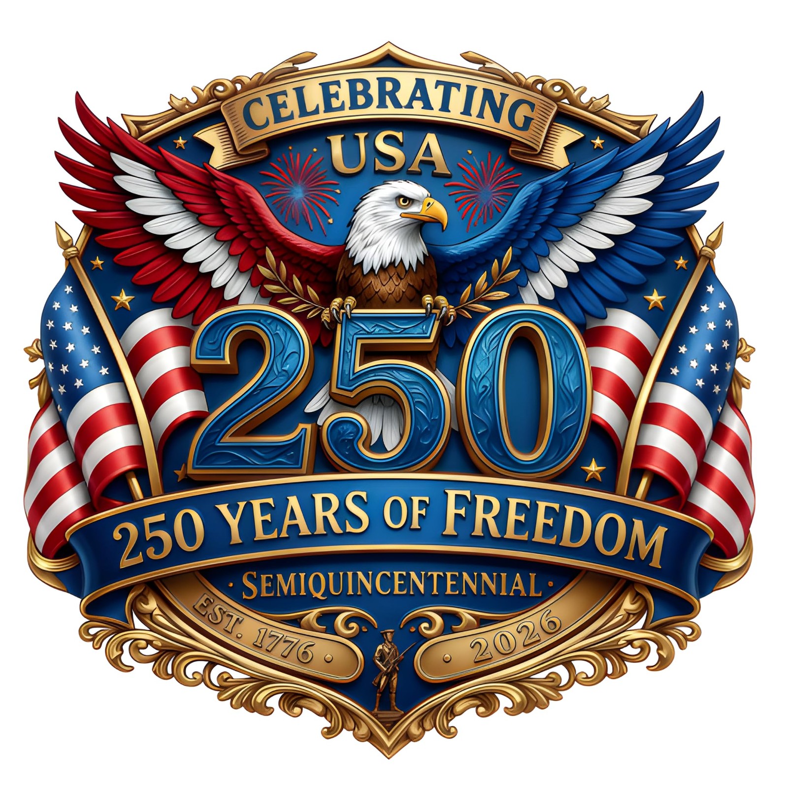 2pcs USA 250th Anniversary Car Decals – 1776-2026 Patriotic Bumper Stickers, …