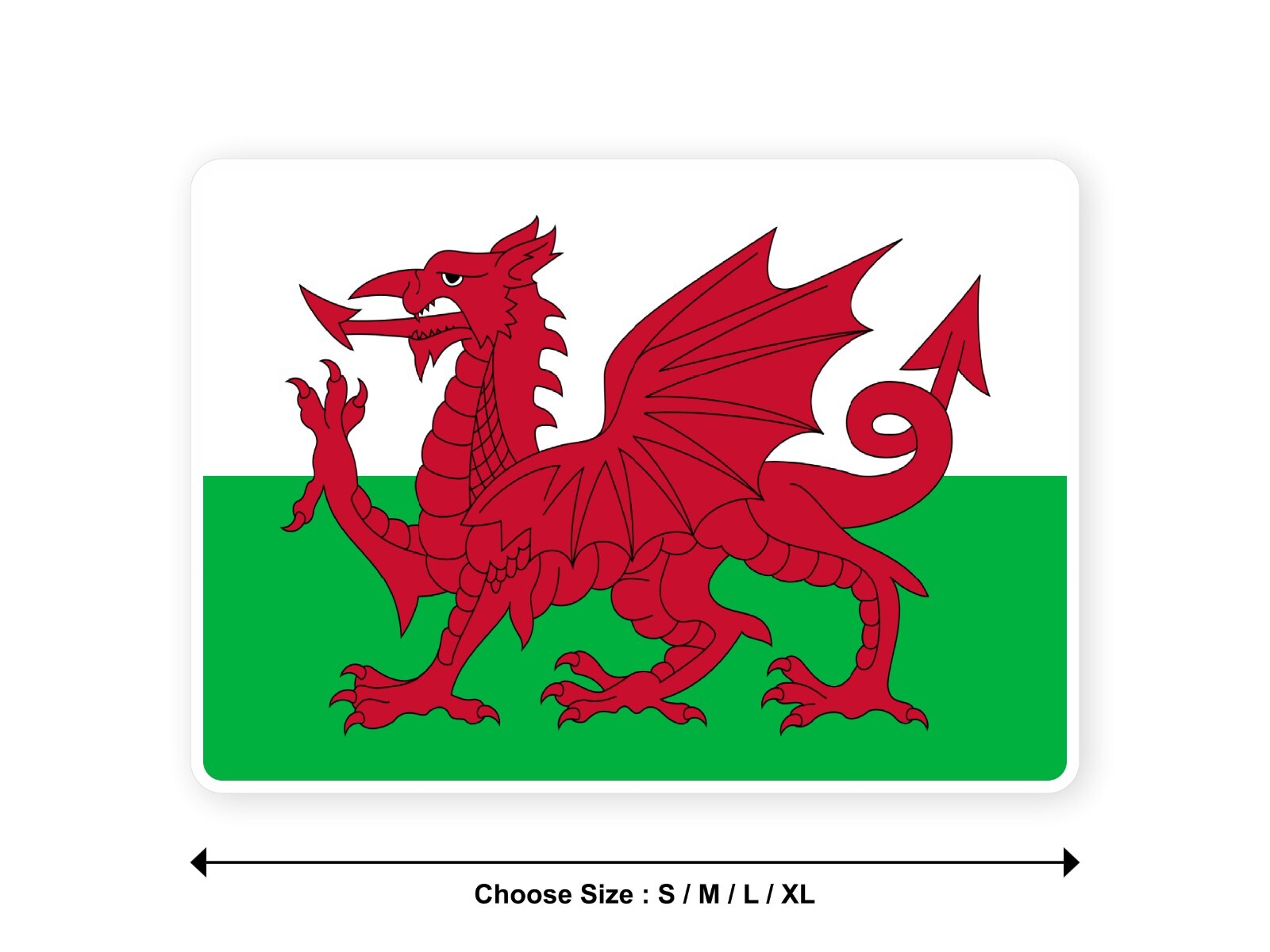 Sticker flag UK WALES Y DDRAIG GOCH united kingdom country decal
