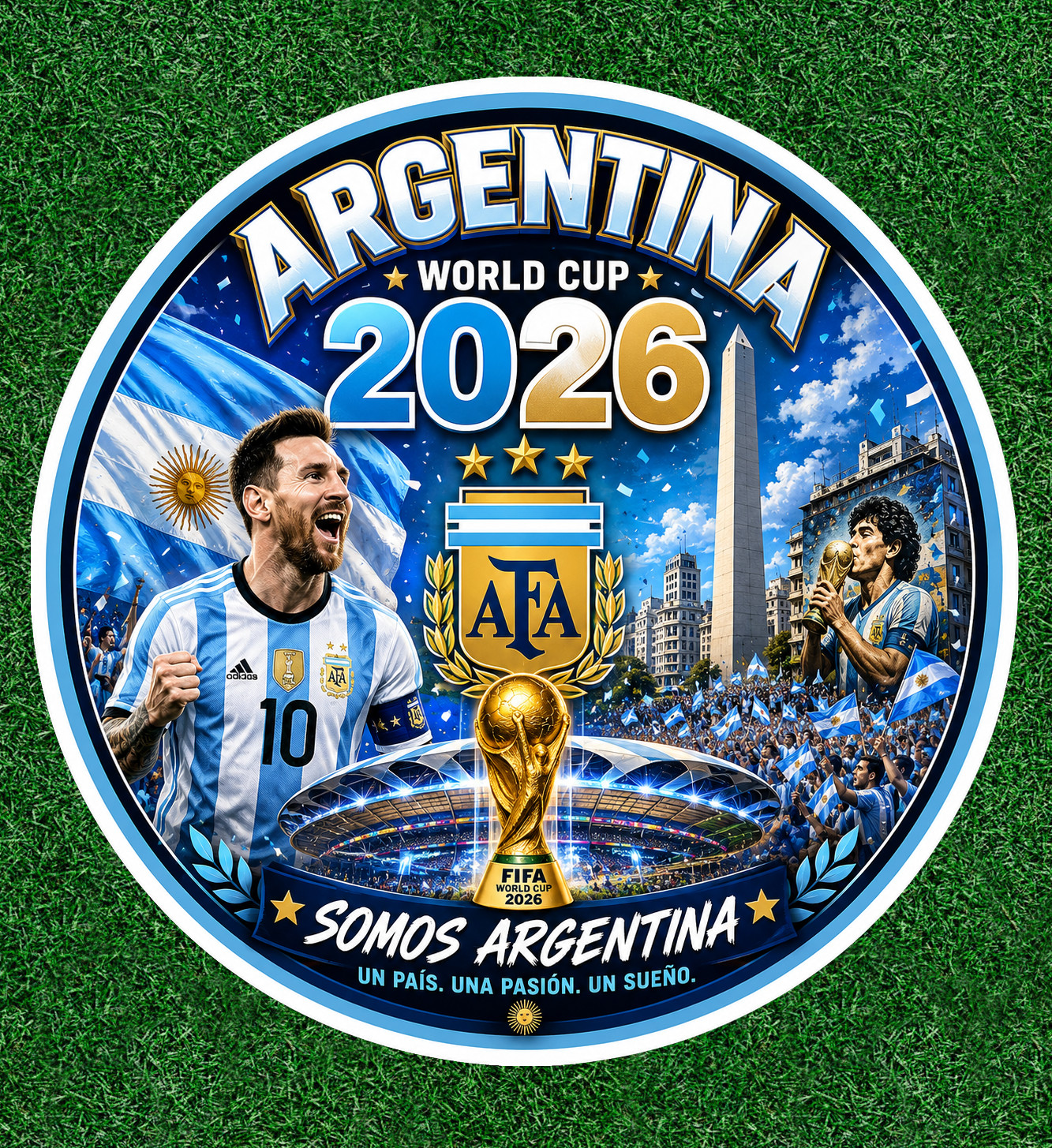 Argentina 2026 World Cup 100% waterproof vinyl sticker decal – several sizes