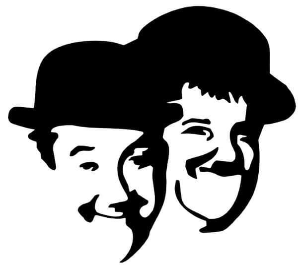 LAUREL & HARDY FACE VINYL DECAL – FAMOUS COMEDY MOVIE FILM STAR SILHOUETTES