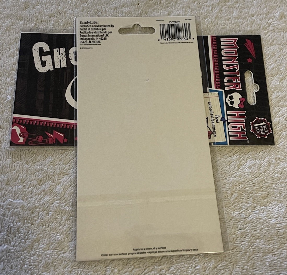 LOT OF 2 – MONSTER HIGH GHOULS RULE – WINDOW DECAL – WHITE