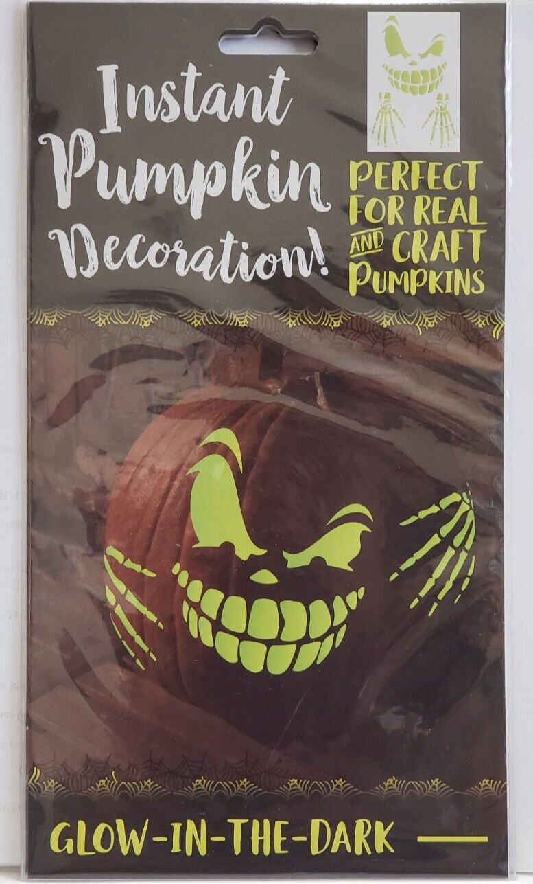 Fun Kingdom SCARY FACES Glow-In-The-Dark ADHESIVE DECAL – 1 Sheet