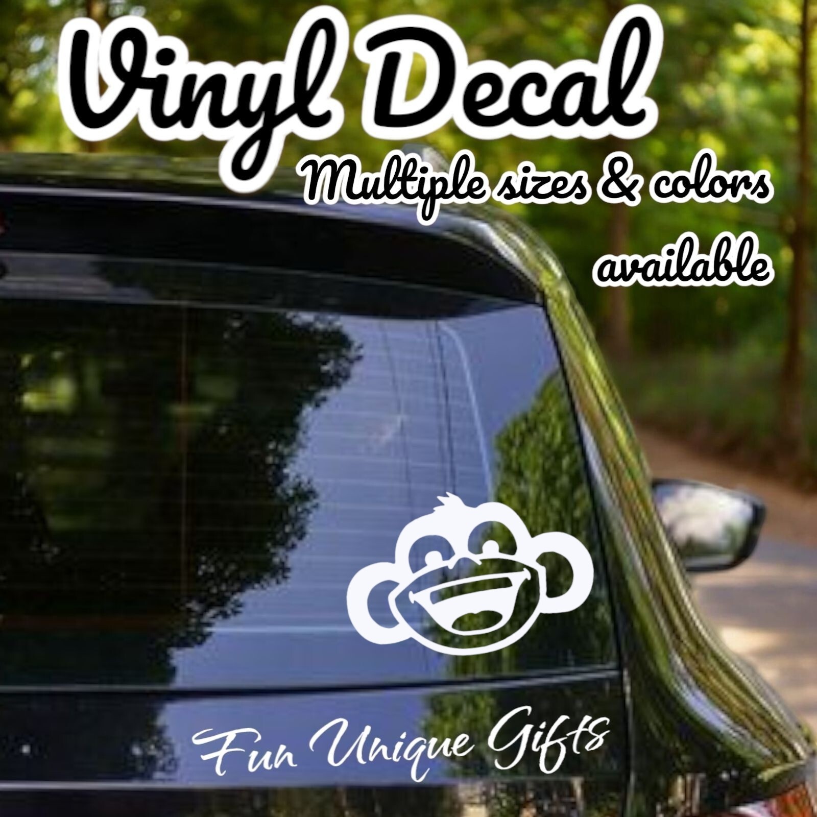 Funny Monkey Vinyl Decal Sticker -Multiple Colors & Sizes- FREE SHIPPING
