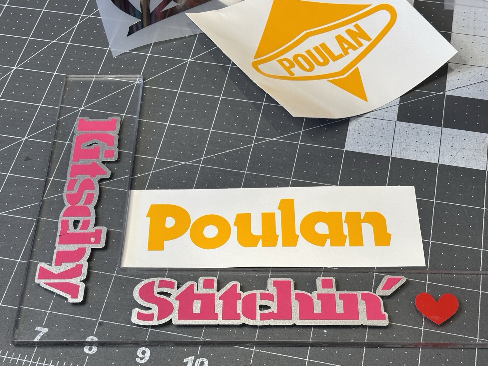 TWO Poulan Text Logo Die Cut Vinyl Decals Lawn & Garden Power Equipment