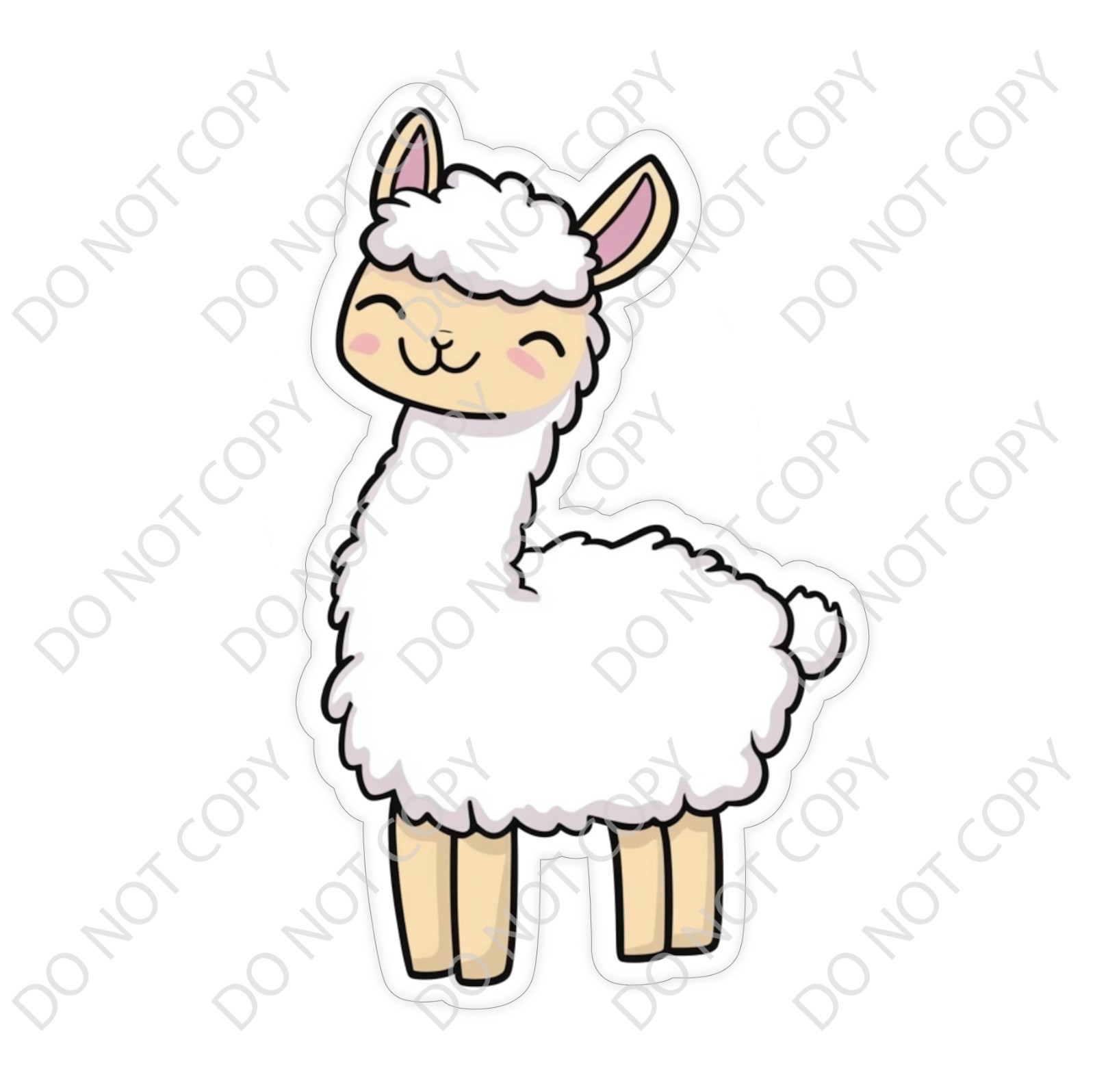 Laminated Vinyl Decal Die Cut Waterproof Sticker – Happy Llama