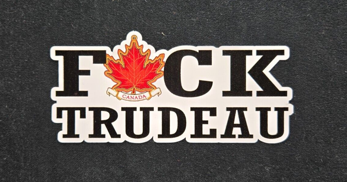 Justin Trudeau Canadian maple leaf liberal bumper sticker 2 x 4.5 in.