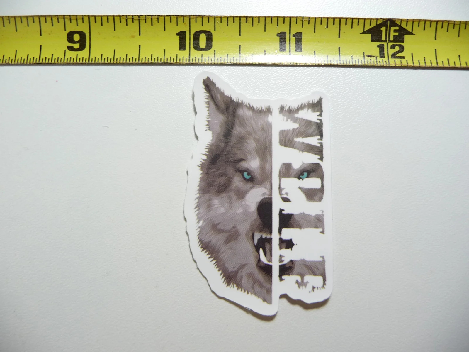 SNARLING WOLF PORTRAIT LETTERS SMALL STICKER DECAL DOG WILD ANIMAL