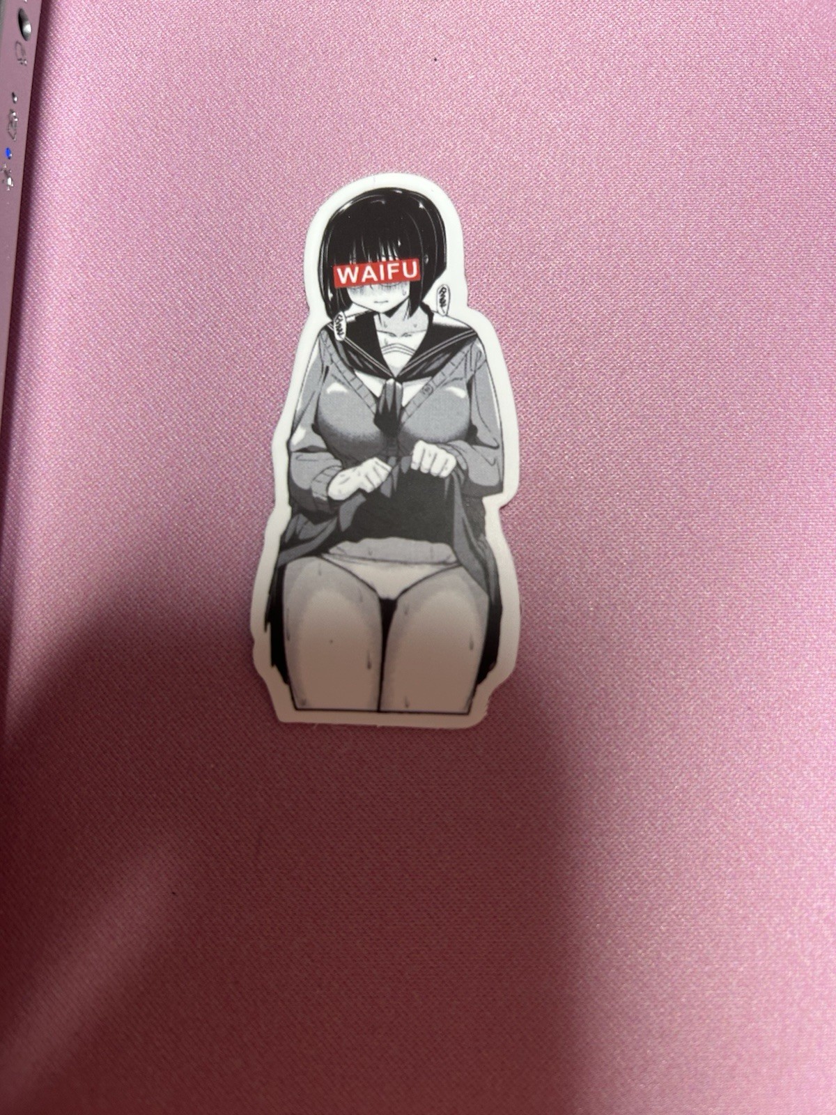 black and white waifu lewd stickers #15