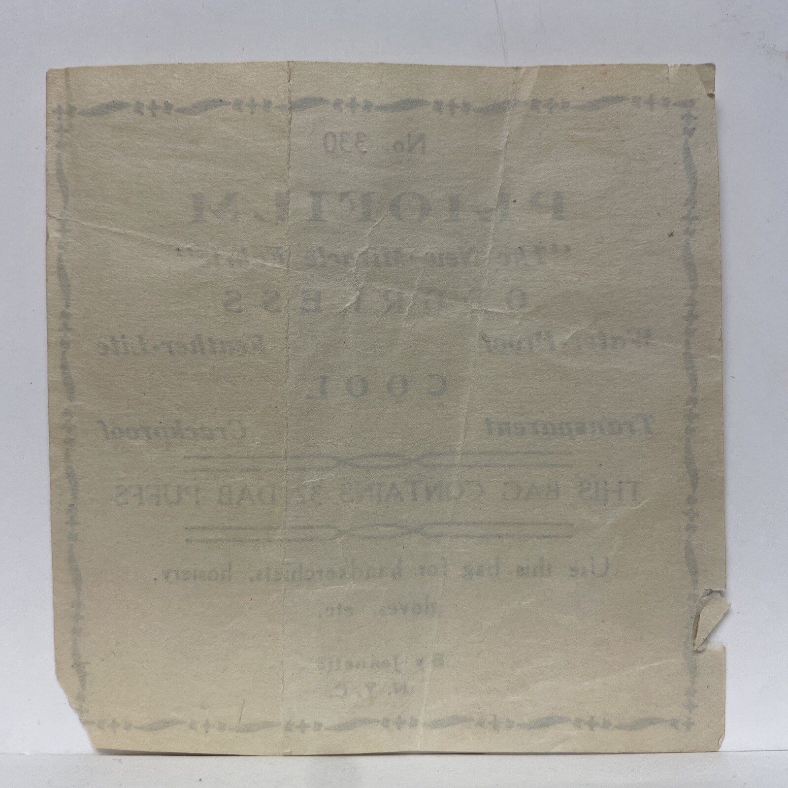 No. 330 Pliofilm Odorless Fabric Vintage Label – Jeanette NYC