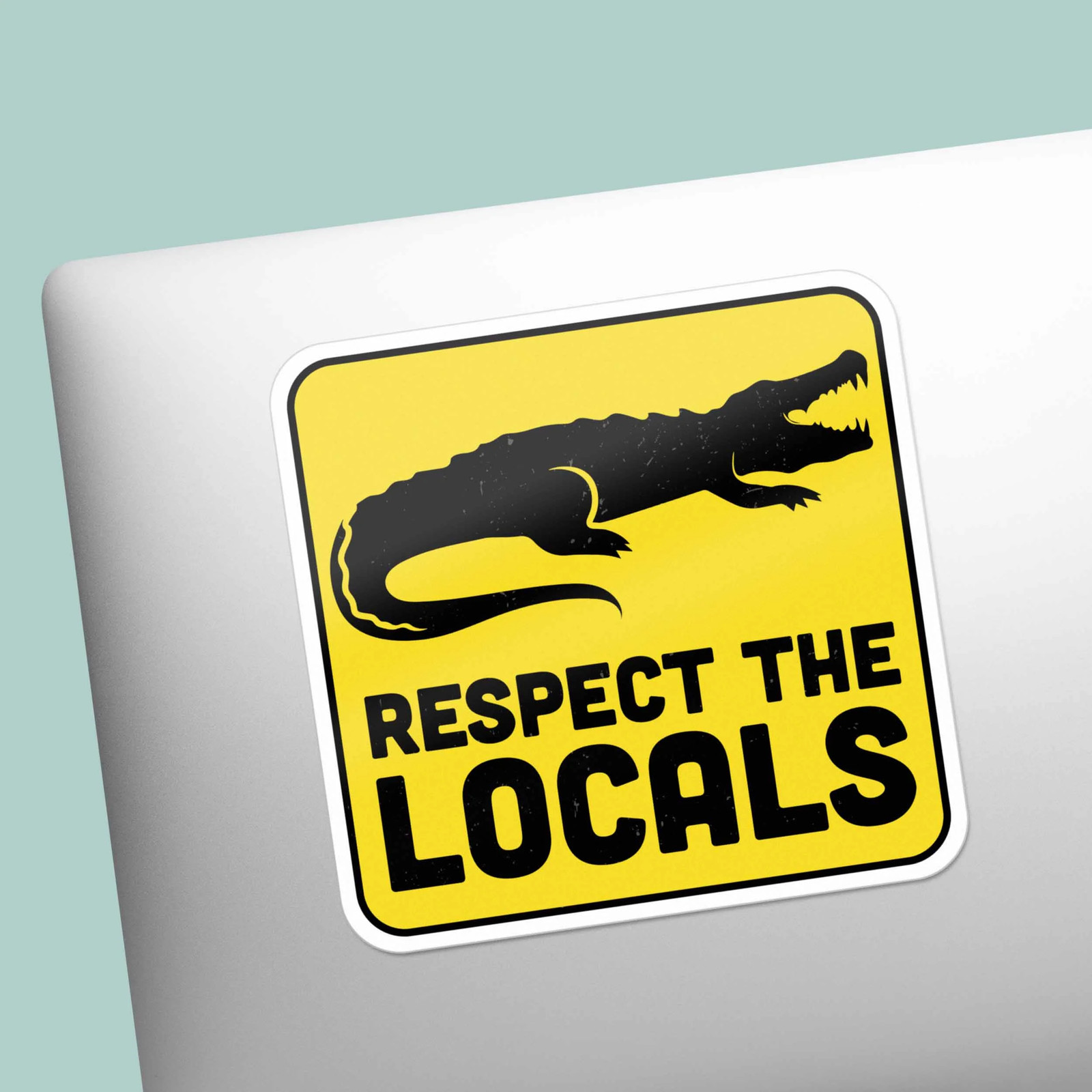 Respect the Locals Gator Sticker – Funny Alligator Nature Decal