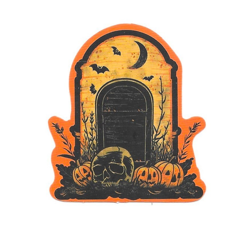 Gothic Tombstone Sticker Cemetery Bat Vinyl Decal Spooky Jack O Lantern Autumn