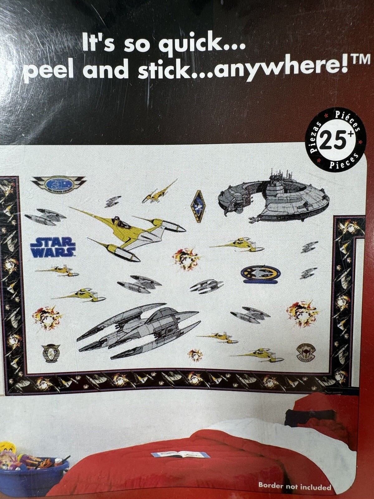 STAR WARS EPISODE 1 TPM JUMBO STICK-UPS 25 WALL STICKERS LOT OF 3 USA NOS 1999