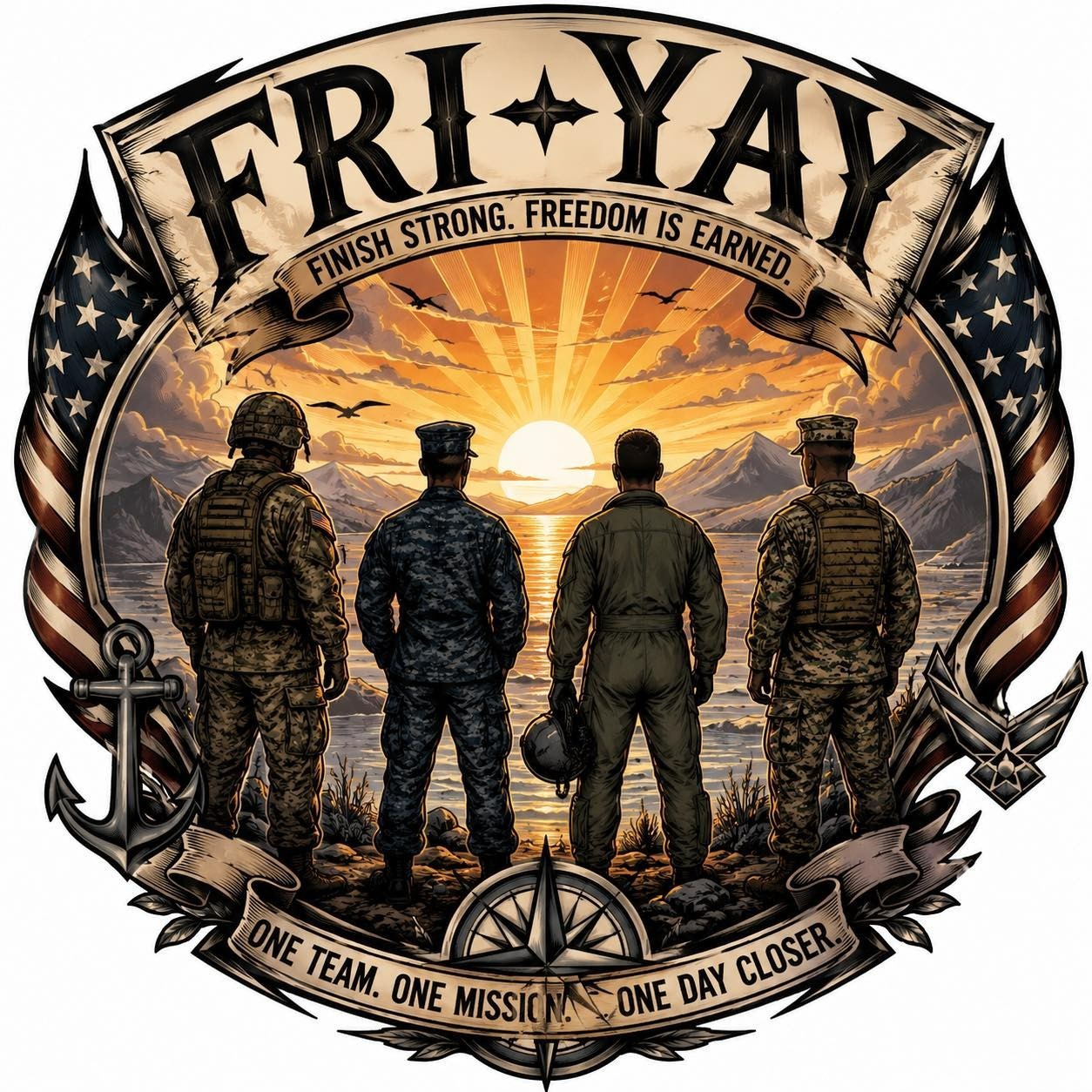 Fri-Yah Finish Strong Sticker Decal Laptop Wall Mirror Cup Tumblr Locker Bin