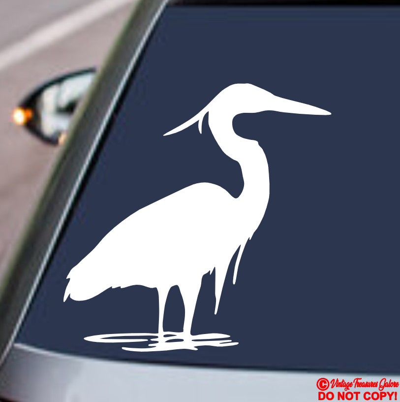 BIRD Vinyl Decal Sticker Car Window Wall Bumper Laptop Great Blue Heron Avian