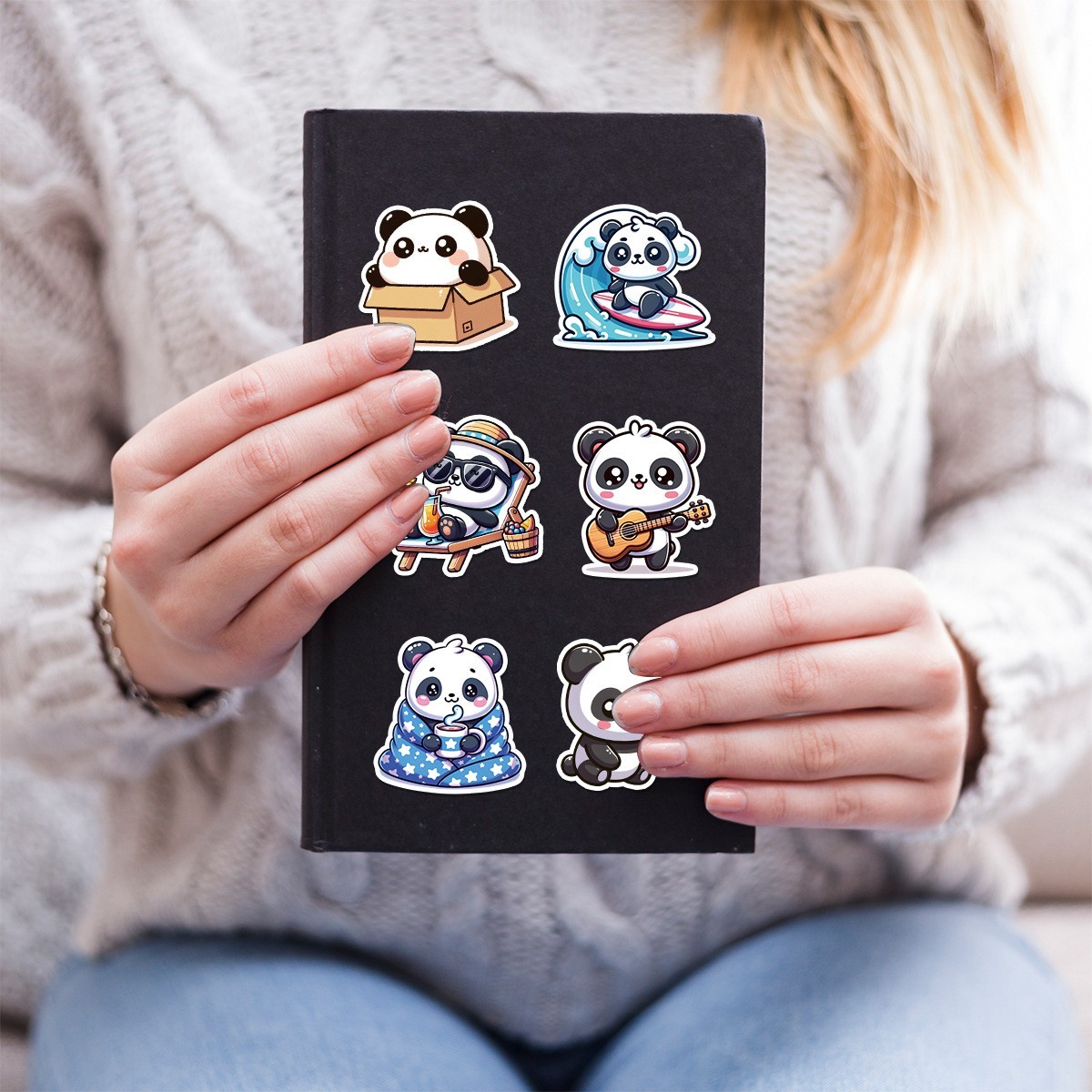 50pcs Waterproof Stickers Cute Cartoon Panda Luggage Phone Laptop Water Bottle