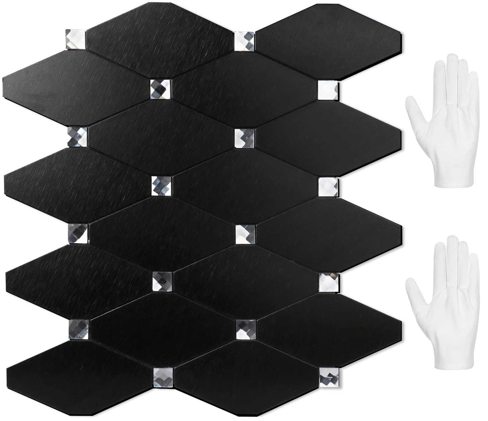 Peel And Stick Backsplash 10 Sheets Kitchen Mosaic Tile Sticker Black Brushed Al