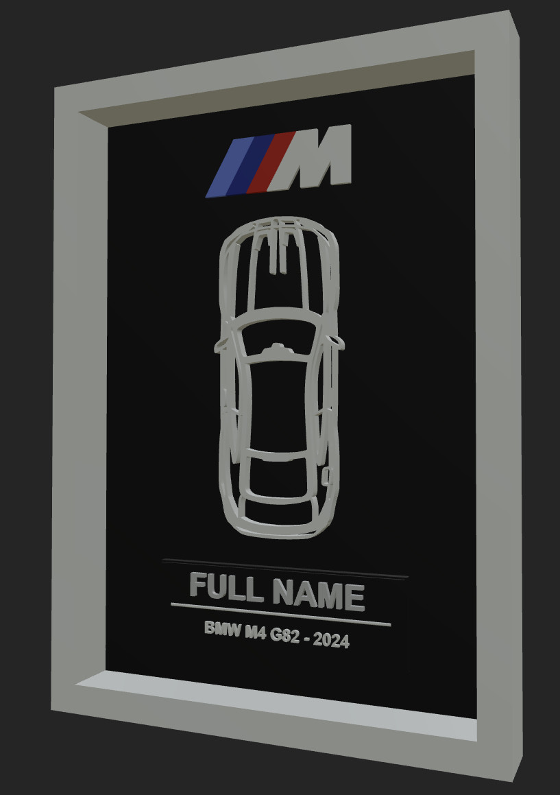 Personalized BMW M4 Wall Art | Custom Car Frame | M-Sport Car Enthusiast Gift