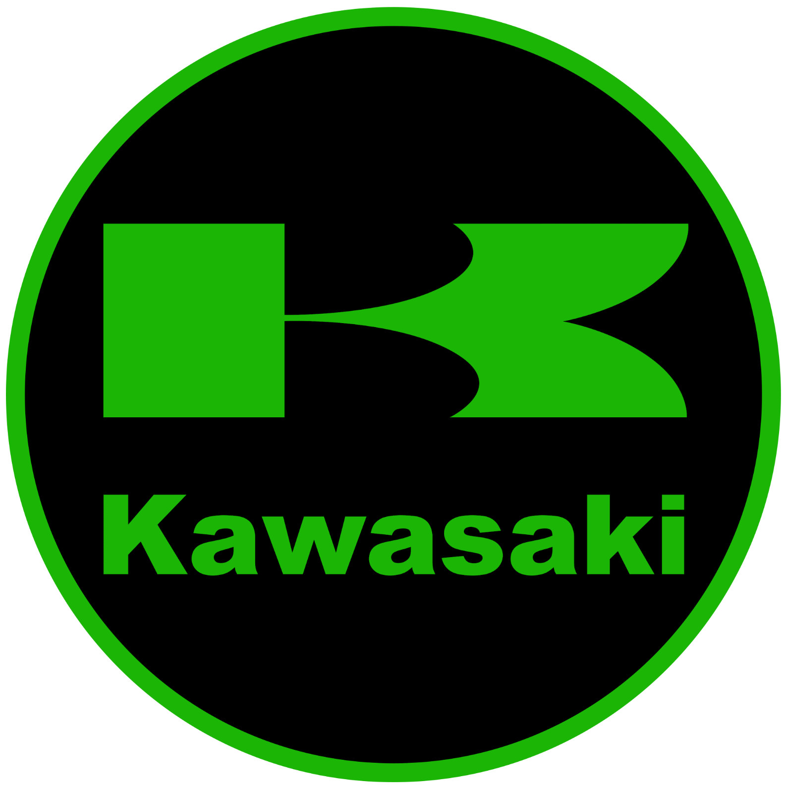 Kawasaki sticker logo weatherproof bumper vinyl decal