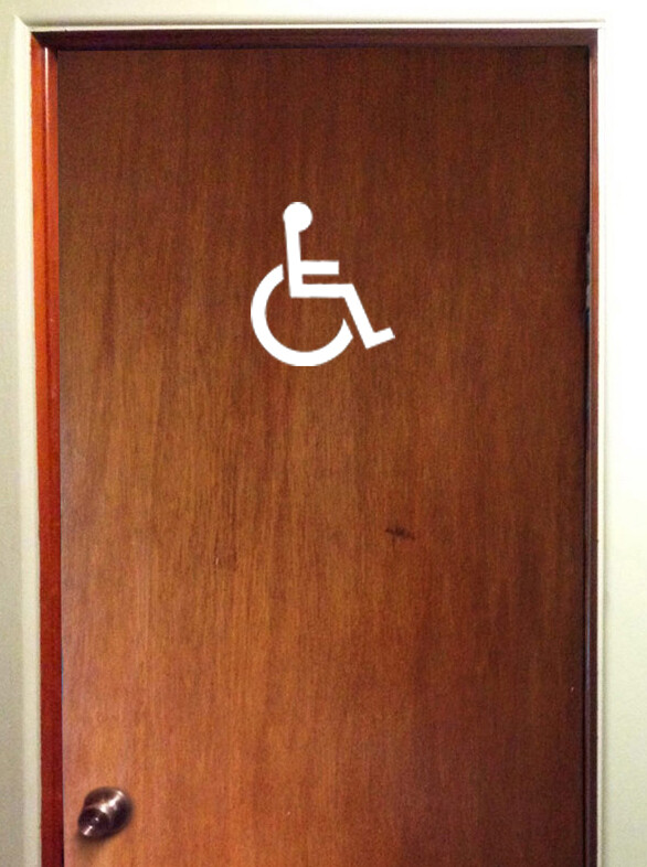 Handicap Accessible Vinyl Decal | Wheelchair Restroom Door Sign Die Cut Sticker