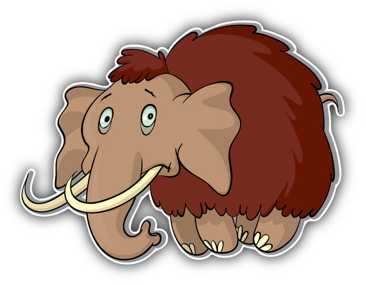Mammoth Cartoon Animal Car Bumper Sticker Decal