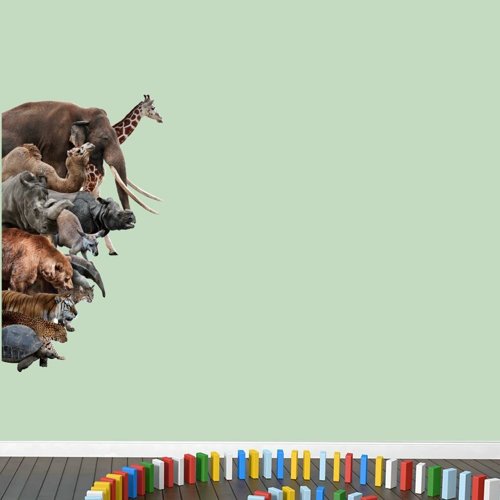 Real Life Zoo Animals Printed Wall Decal – Animals, Kids, Nursery, Playroom