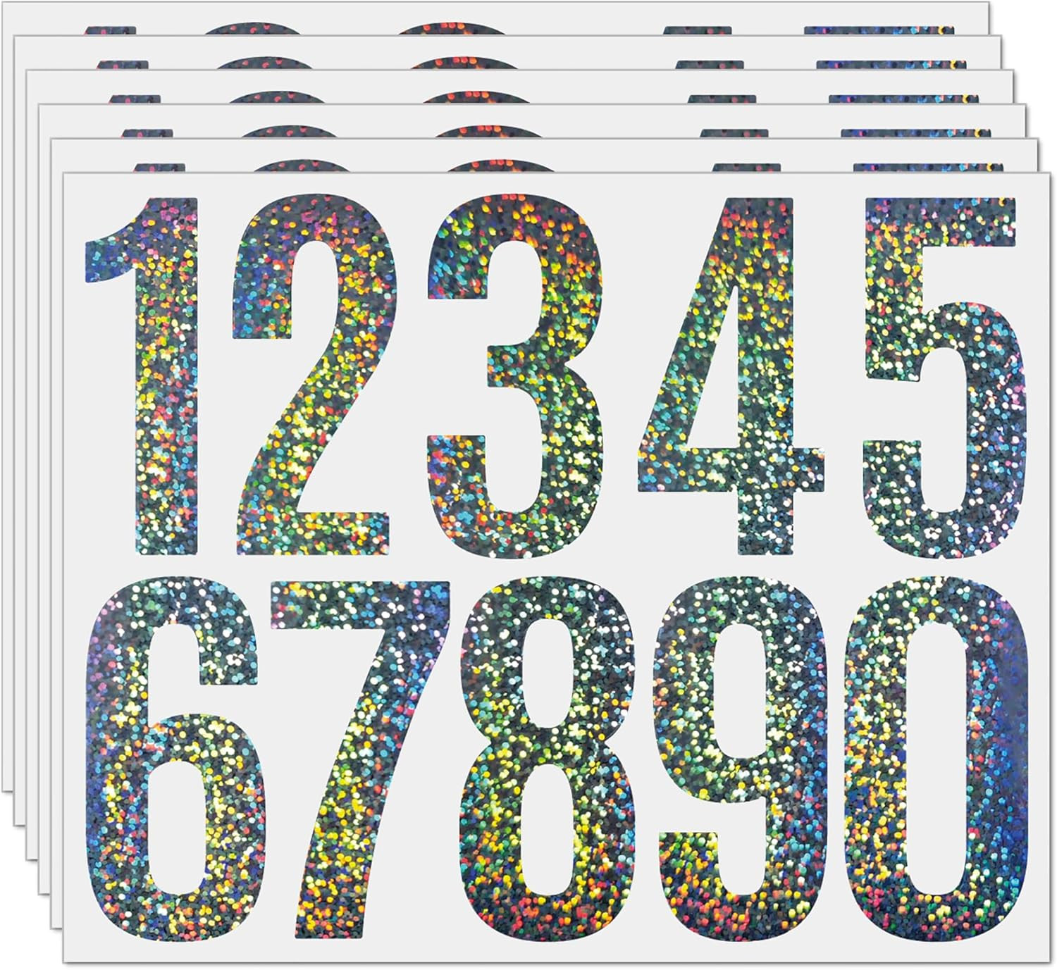 6 Sheets Mailbox Numbers Stickers, 3 Inch Self Adhesive Vinyl Waterproof Letter
