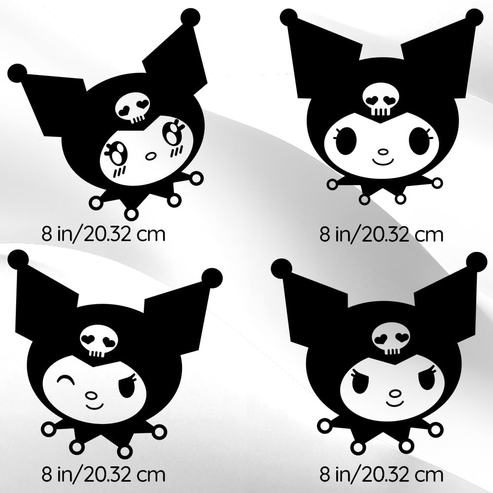 Kuromi Room Decor Wall Art Decal Stickers for Girls – 8" x 8" – Kawaii Anime …