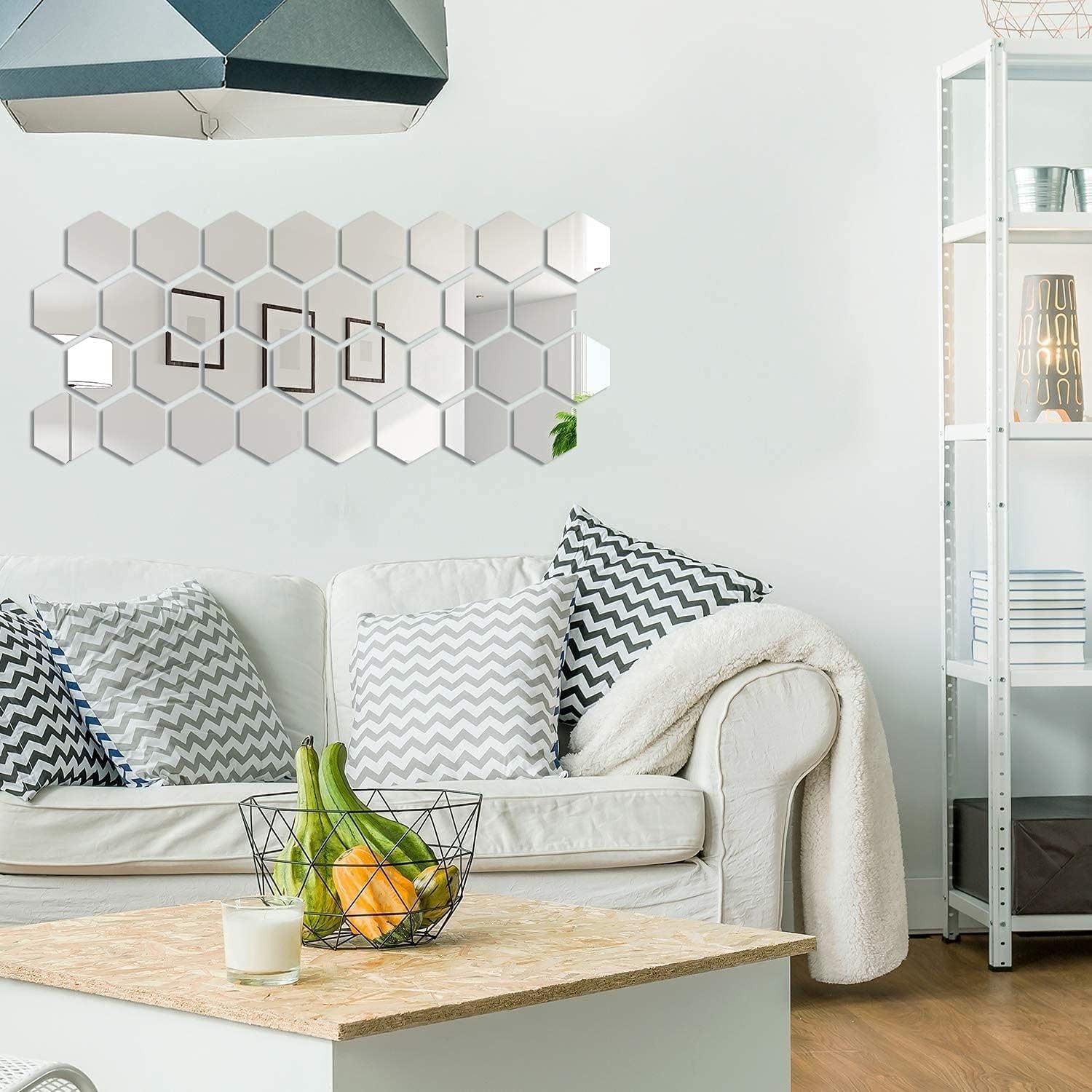 24 Pieces Removable Acrylic Mirror Setting Wall Sticker Decal for Home Living…