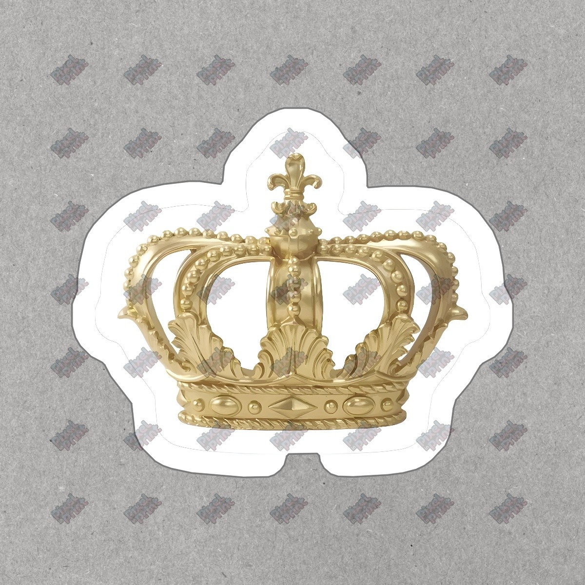 Golden Crown Vinyl Sticker Decal Royalty Decor Laptop, Water Bottle, #852976