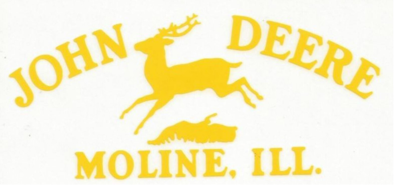 2X JOHN DEERE MOLINE, ILL. "LEAPING DEERE" 2-Pack Yellow 9" 12", 15"!