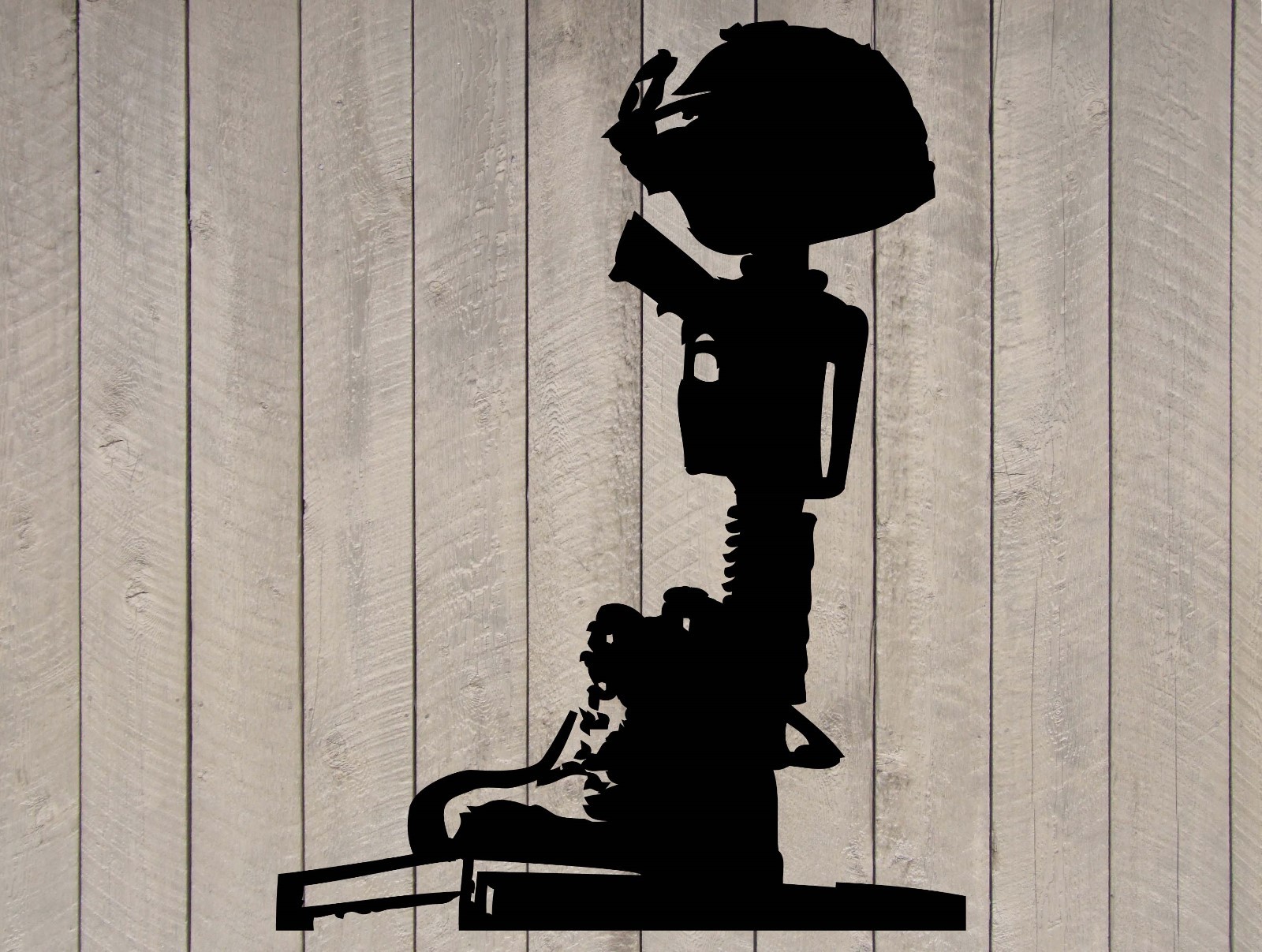 Helmet Rifle Boots Fallen Soldier Memorial Wall Stickers 4.5"w x 6"h (Qty 2)