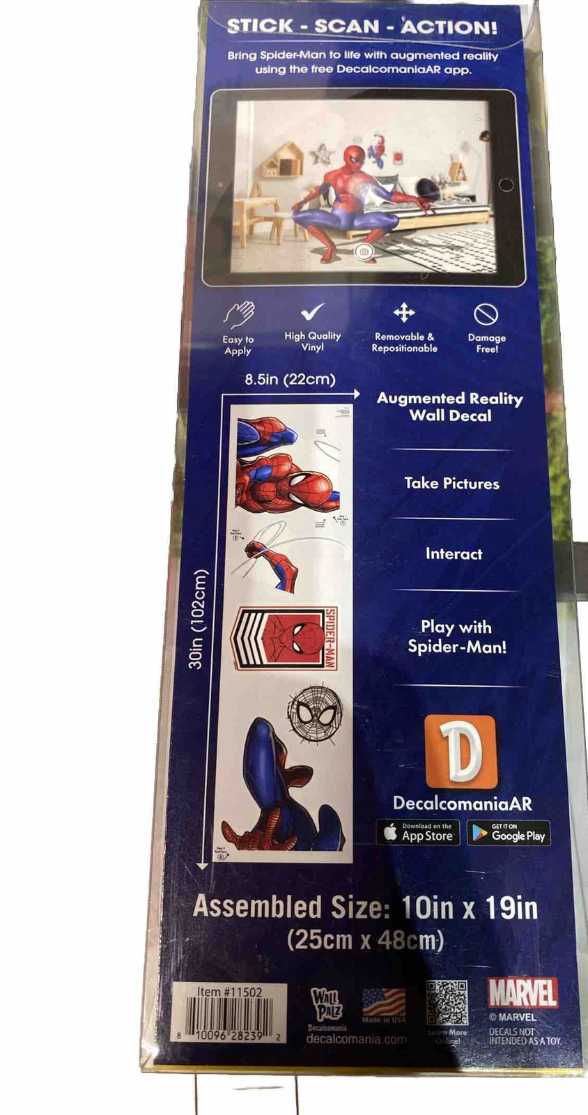 MARVEL Spider-Man Wall Decal – with 3D Augmented Reality Interaction *FREE SHIP*