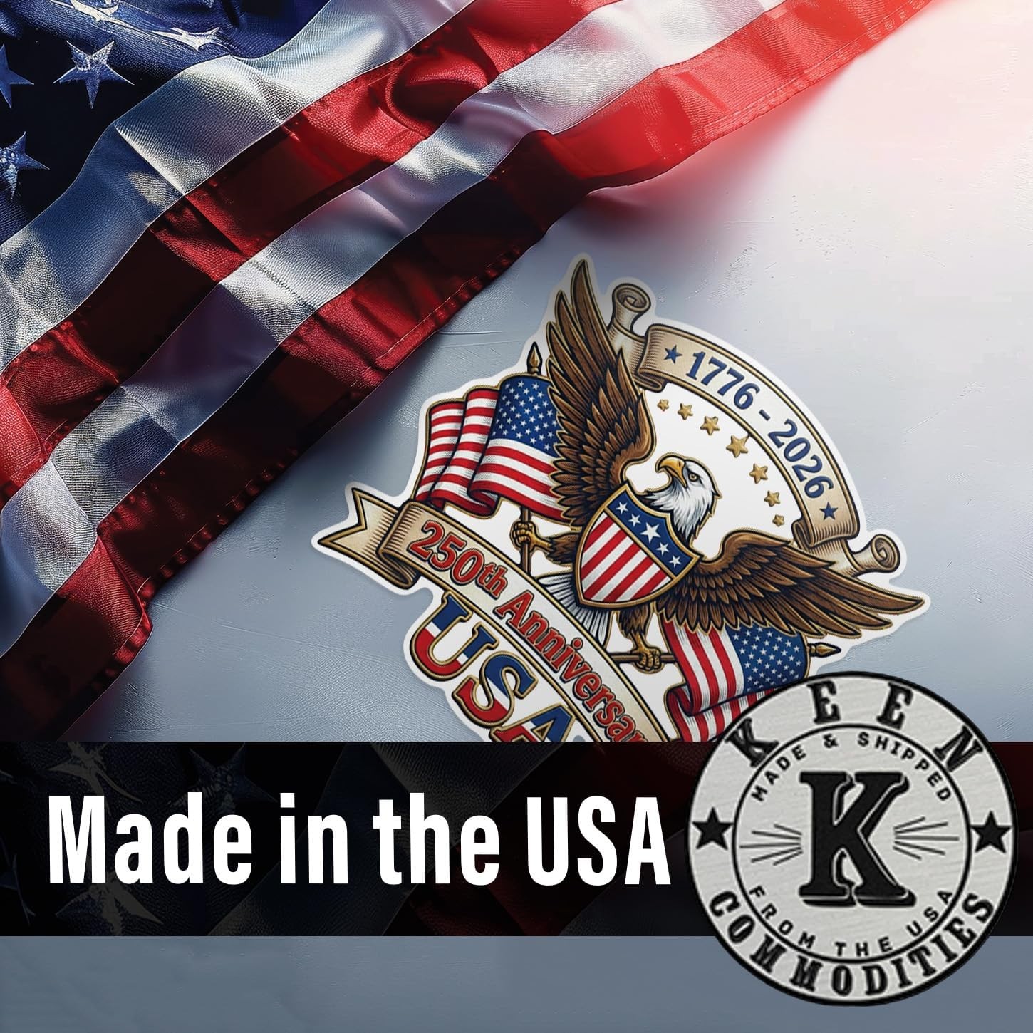 250th Anniversary USA Sticker 3 Pack – 1776-2026 Patriotic Eagle Vinyl Decal f